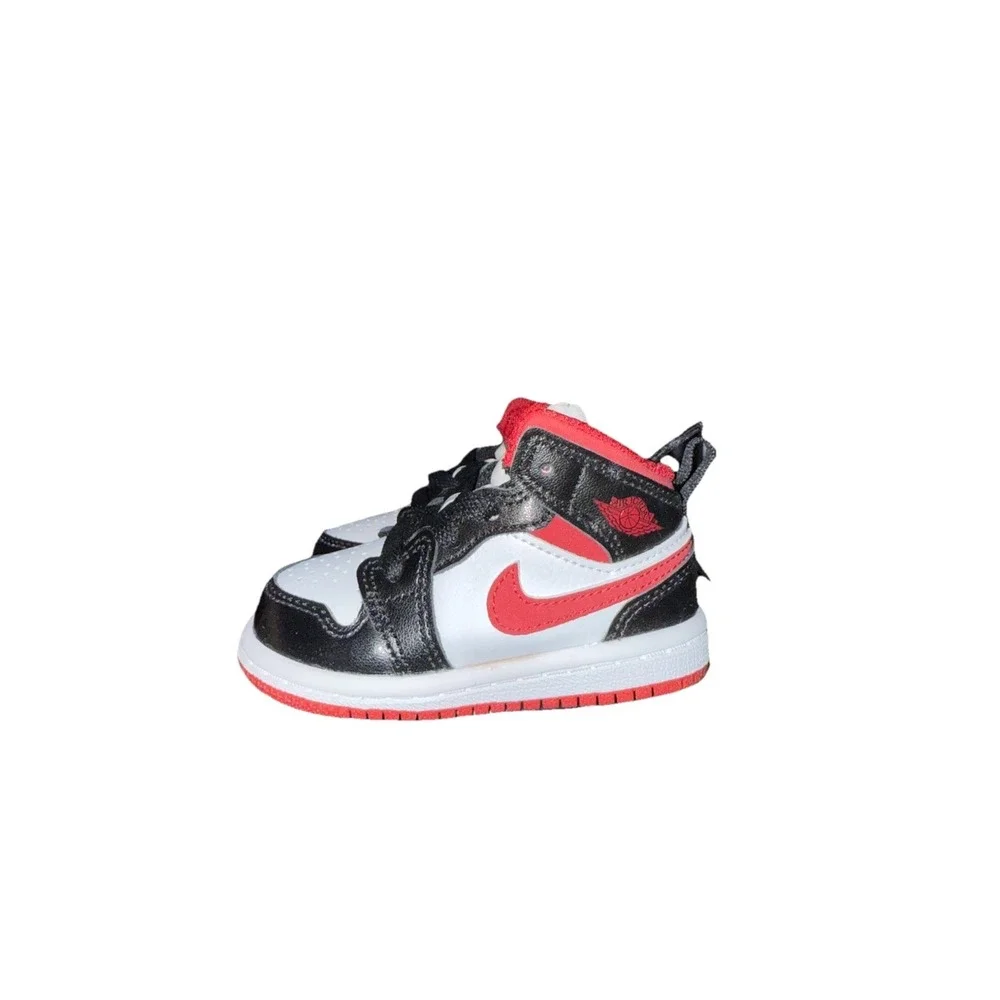 Nike Air Jordan 1 Mid TD White Gym Red Black | 640735-122 Size 4C